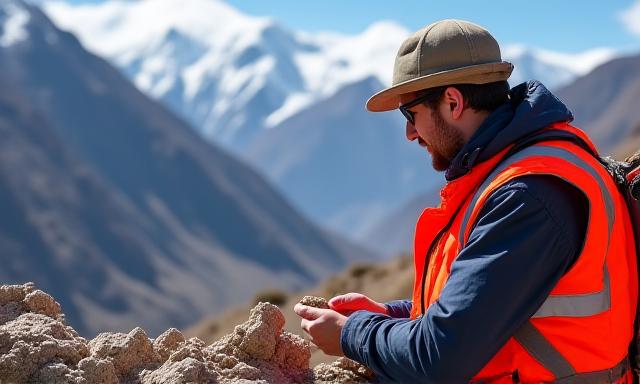 Geologists surveying the Andes mountains